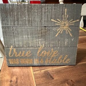Rustic Wooden Sign with Gold Text - Christmas decor